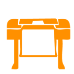Wide format printer orange icon
