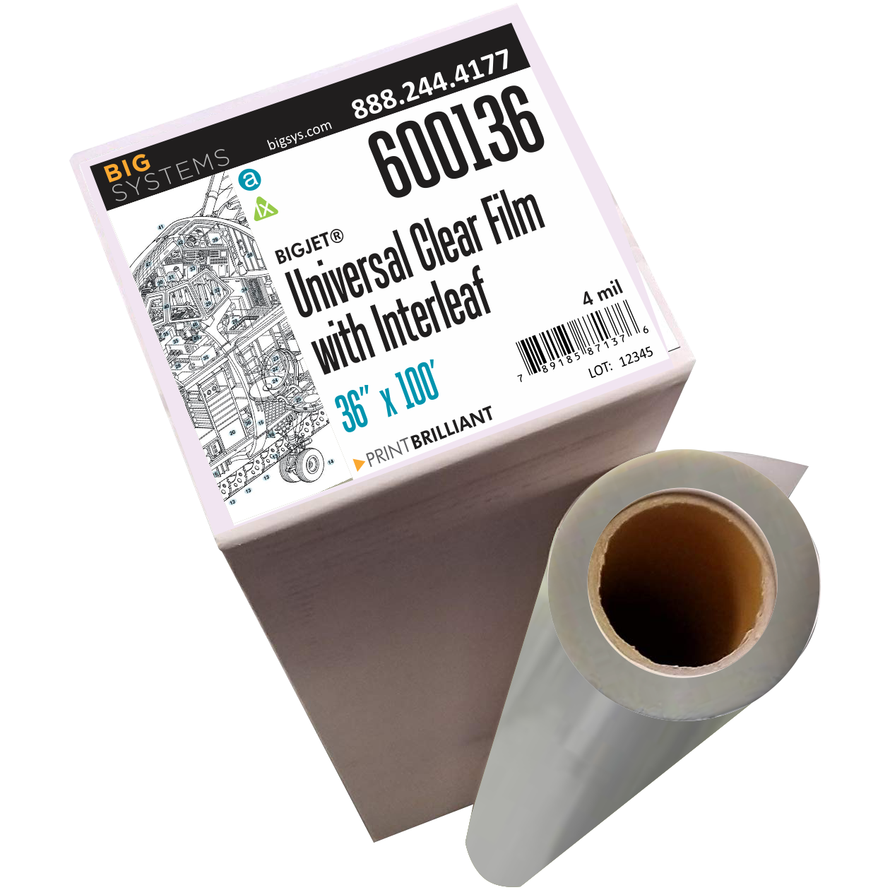 Universal Clear Film with Interleaf optically clear polyester inkjet film for overlays and separations