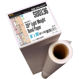 20# Bond Paper Multi-Pack plotter paper rolls for black and white CAD printing