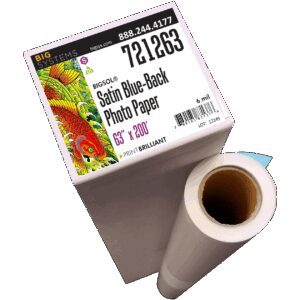 Satin Blue-Back Photo Paper bright white satin finish with blue-back blockout for indoor and outdoor poster printing
