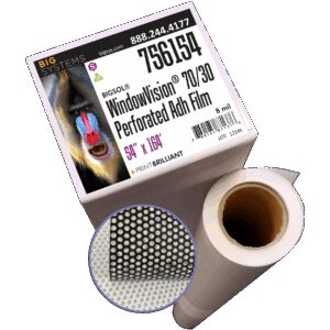 perforated adhesive windowvision film 70 30 for retail exterior window graphics