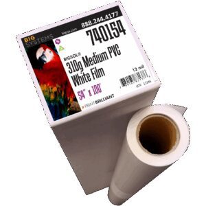 Medium PVC White Film 12 mil satin semi-rigid PVC display film for roll-up banners and signage