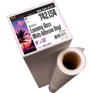 Economy Gloss White Adhesive Vinyl high-gloss printable vinyl for decals and signage