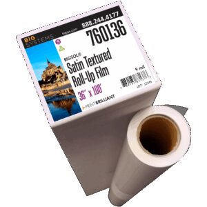 satin textured blockout gray back roll up film for banner stand displays