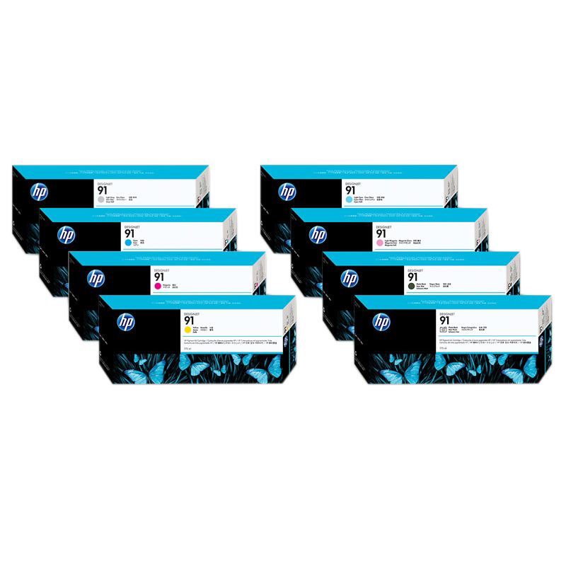HP 91 775ml Ink Cartridges full color set for HP DesignJet Z6100 printers