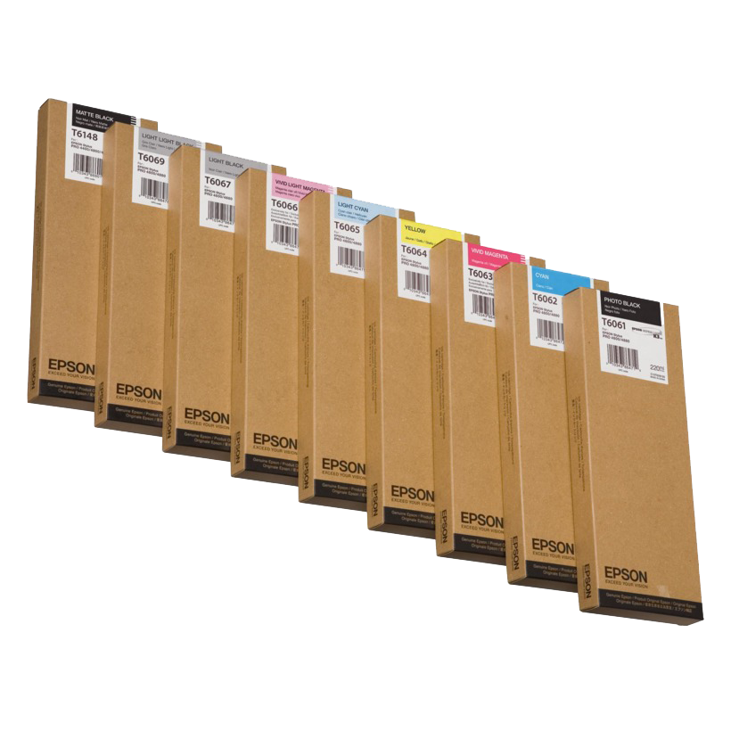 Epson T606 UltraChrome K3 220ml ink cartridges for Epson Stylus Pro 4800 and 4880 exhibition quality printing