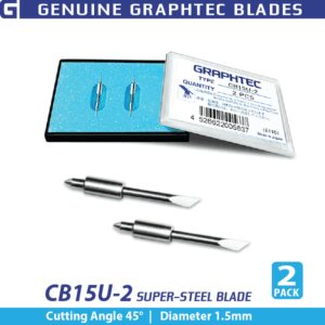 Graphtec CB15U-2 1.5mm Super-Steel 45 degree blades for red top blade holder