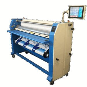 GFP 663TH 63 inch production top heat laminator with touchscreen controls and integrated rear rewind