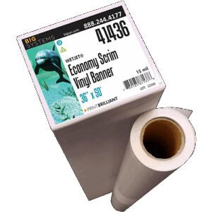 Economy scrim vinyl banner with matte finish for indoor and short-term outdoor signage