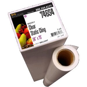 Clear Static Cling Film 7 mil transparent static cling vinyl for printable window graphics