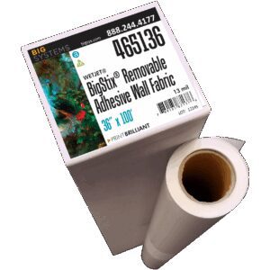 Removable repositionable wall fabric for interior wall graphics and retail displays