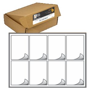 White Removable Decal 8-up printable white cooler cling sheets with eight 3 x 7 inch decals per sheet