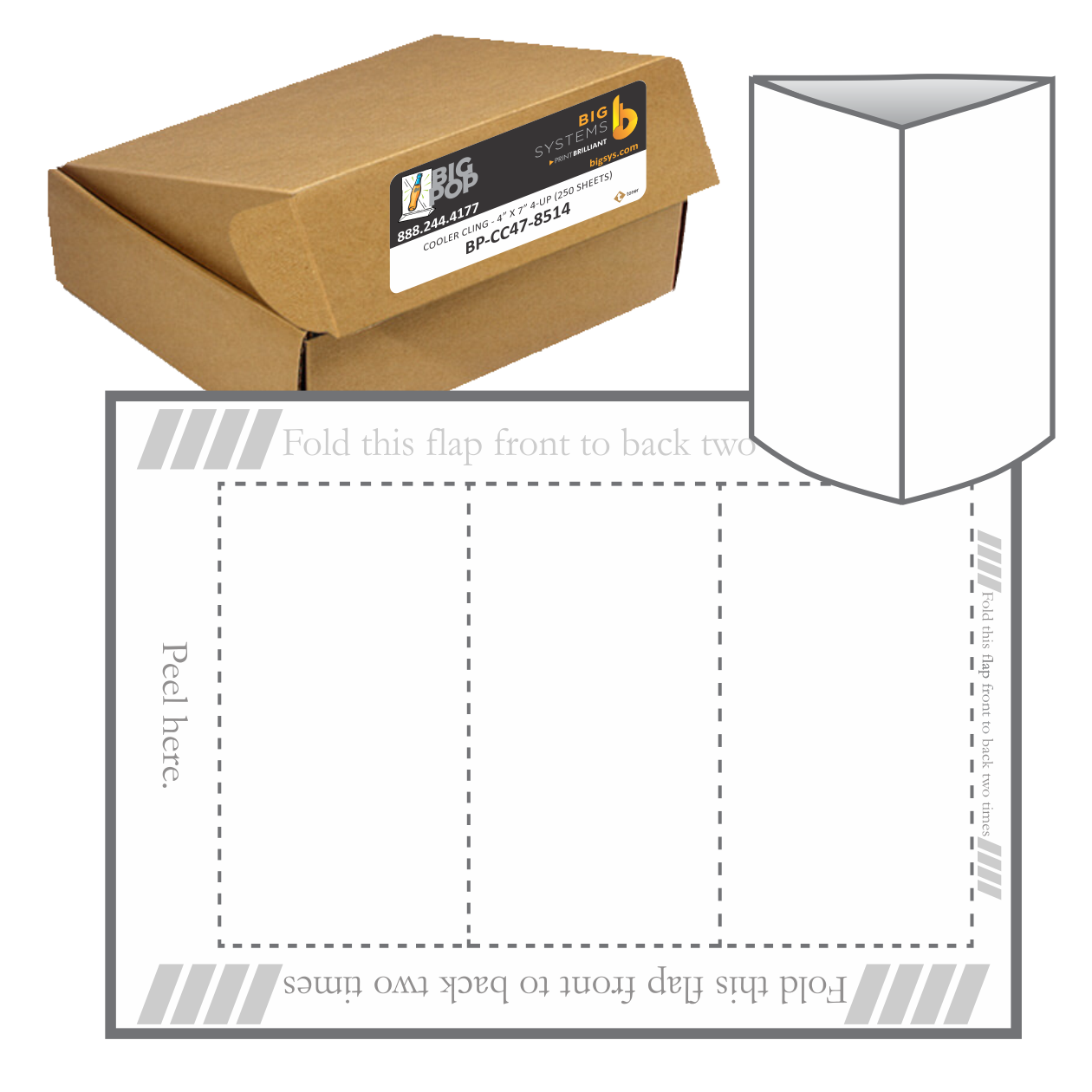 Printable Triangle Table Tent (3-Sided) full bleed tabletop display printed on 10 pt matte stock