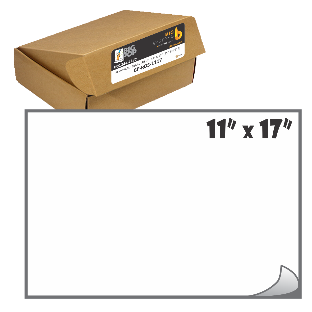 Printable Removable Decal Sheet 11 x 17 synthetic removable adhesive media