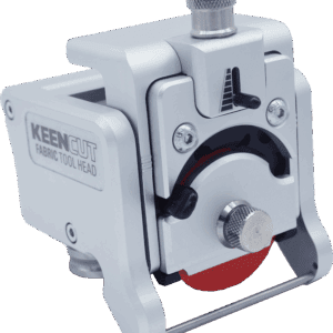 Keencut Fabric tool head installed on Evolution3 cutter for textile and delicate material cutting