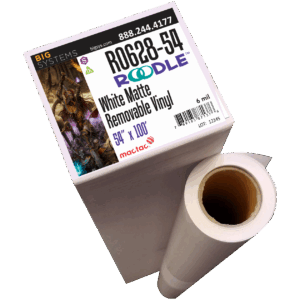 MacTac ROODLE RO628 6.0 mil matte white removable wall vinyl roll for indoor murals and wall graphics