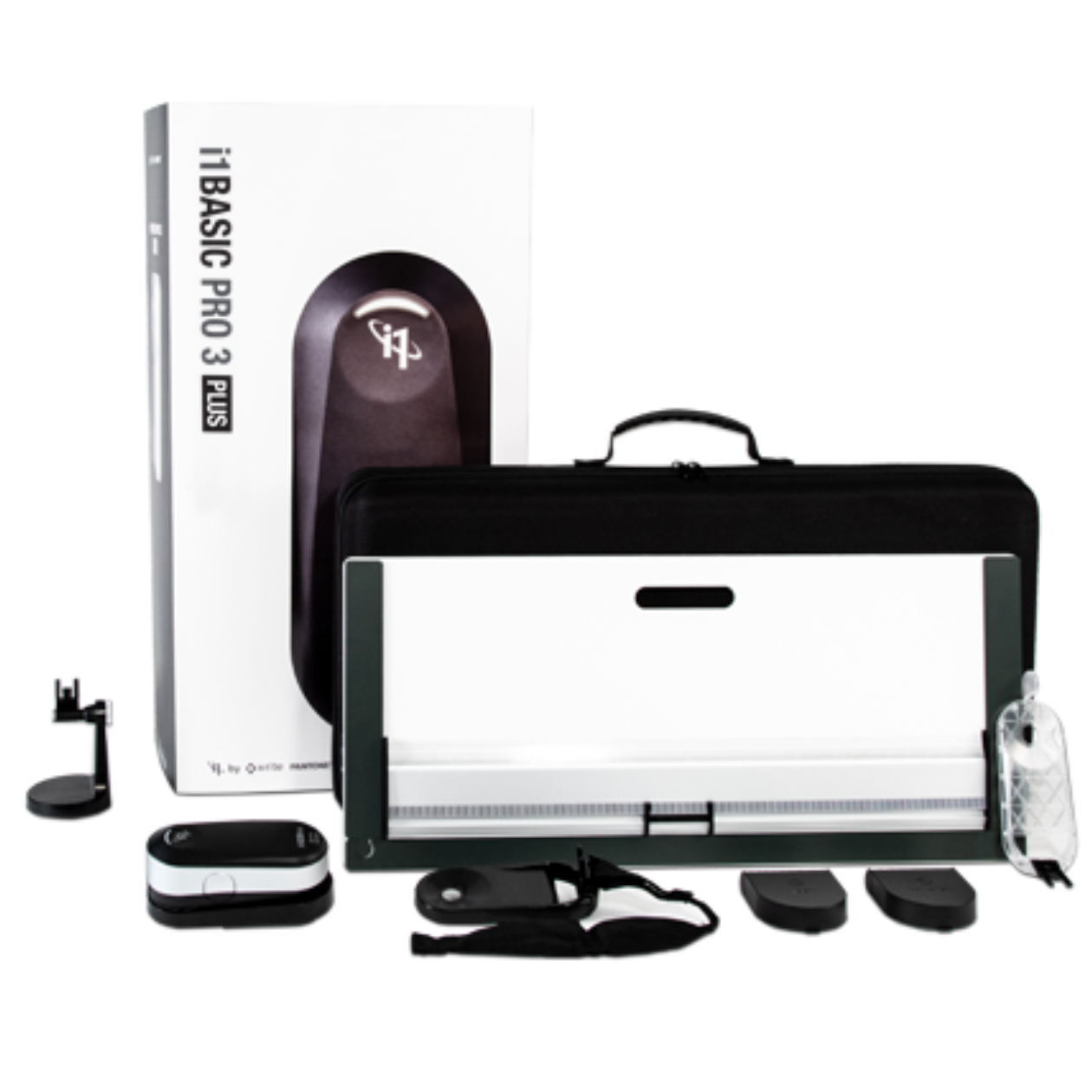 X-Rite i1Basic Pro 3 Plus spectrophotometer for professional monitor and projector color calibration on high-brightness and textured surfaces