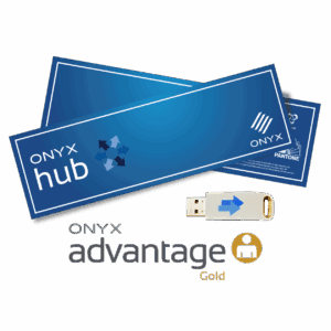 ONYX Thrive RIP Software with Hub Advantage Gold dashboard showing real-time production reporting and job cost data