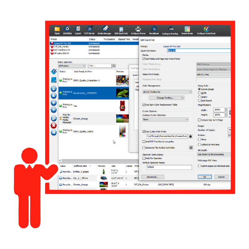 Wide format printer RIP workflow training for print software and production efficiency