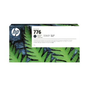 HP 776 1-liter Matte Black ink cartridge delivering crisp text and deep blacks