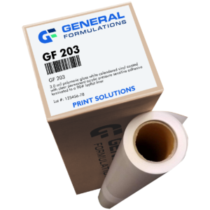 Gloss white permanent vinyl for durable signage and graphic applications.