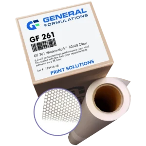 Interior one way perforated window film applied to storefront windows.