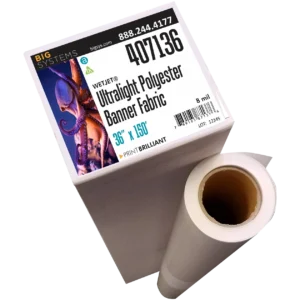 Ultralight 150 polyester banner fabric with matte finish for roll-up banners and soft signage