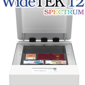 WideTEK 12 SPECTRUM flatbed scanner with UV, visible, IR, 3D, and backlight scanning for A3+ 12 x 18 inch document verification and inspection