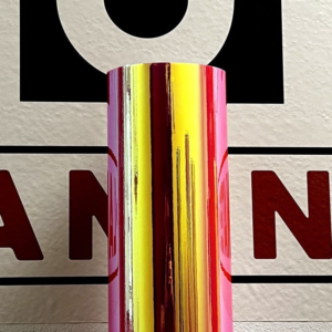 Rose Gold Holographic PVC Vinyl with Permanent Adhesive high gloss color shifting contour cut vinyl roll