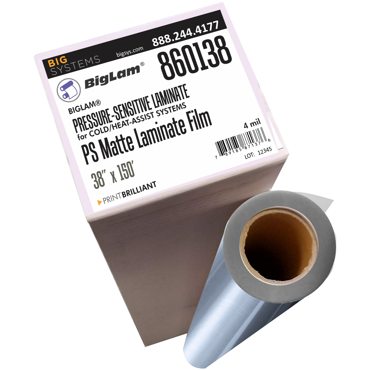 Matte Pressure Sensitive Laminate roll with clear 4 mil PVC construction and non-glare finish