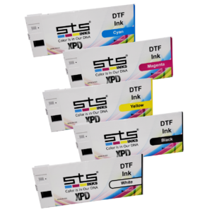 STS XPD 724 Ink Cartridges 220ml for high-speed DTF printing with vibrant color and wash durability
