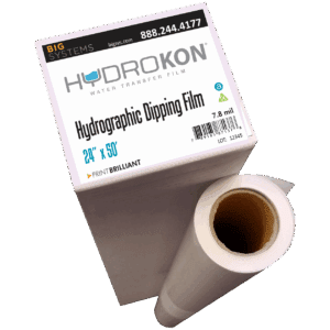 Hydrokon Hydro Dipping Film Made in the USA hydrographic blank film roll with fluorescent rinse indicator