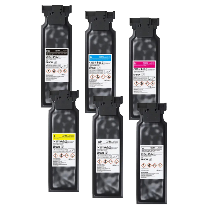 Epson T53R UltraChrome UV 140mL ink for Epson SureColor V1070 printing promotional goods with white and varnish