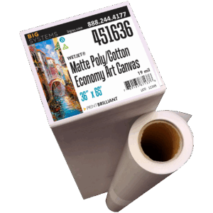Matte poly cotton economy art canvas with archival OBA-free coating for gallery and museum prints