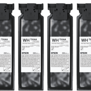 Epson UltraChrome DG2 T55A White Ink 4-Pack 250 mL for SureColor F1070 direct-to-garment printer