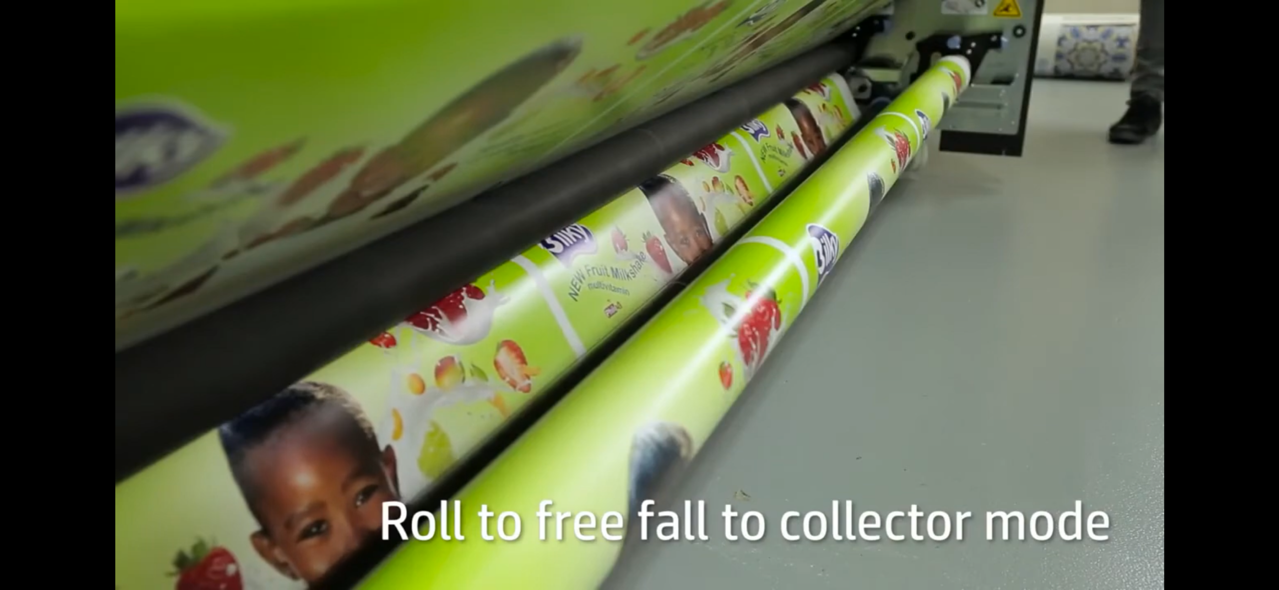 HP Latex 126-in Roll Freefall Kit installed on printer