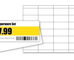 24-up matte gloss shelf strips on 8.5 x 11 sheets, QM-SHELF-24, 7.8 mil, 100 sheets per box