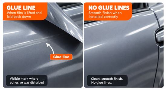 Vehicle Wrap Glue line diagram